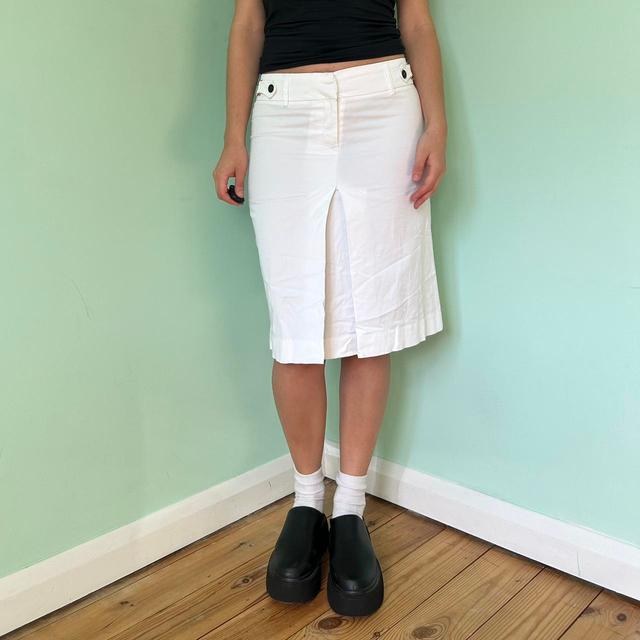 Vintage Women's Skirt - White/Black - UK 10 on Productcaster.