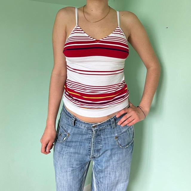 Vintage Women's Vest - White/Red - M on Productcaster.