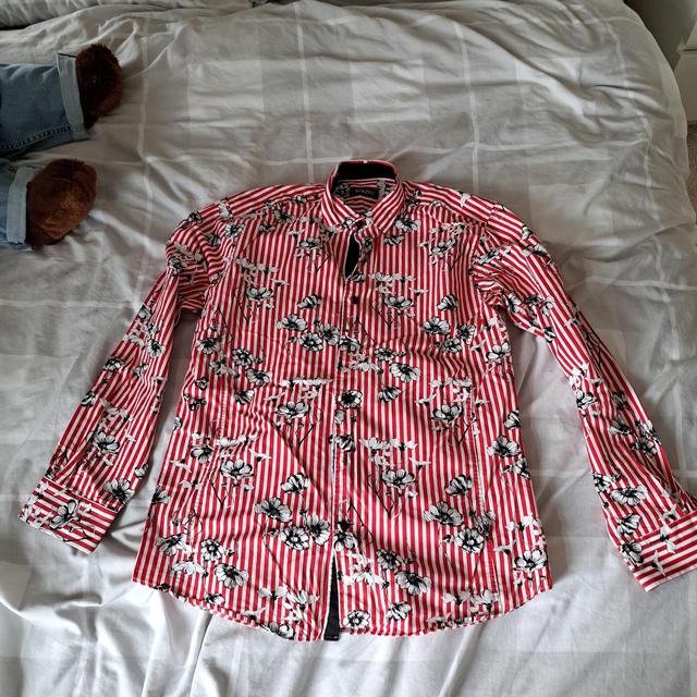 Men's Shirt - White/Red - S on Productcaster.