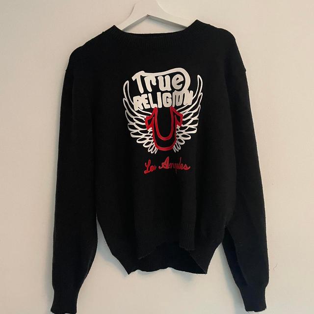 True Religion Women's Sweatshirt - Black/Red - 8 on Productcaster.