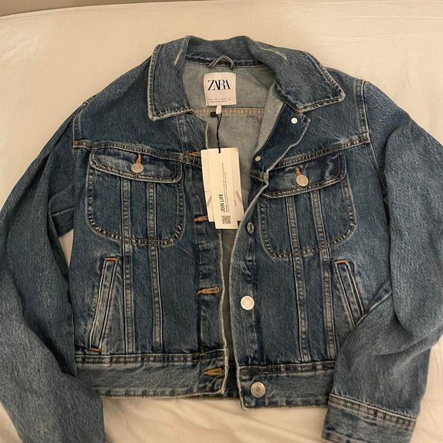 Zara Women's Varsity Jacket - Blue - S on Productcaster.