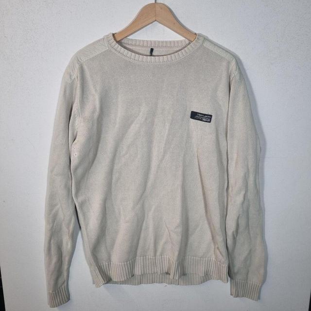 Preloved Men's Sweatshirt - Cream - XL on Productcaster.