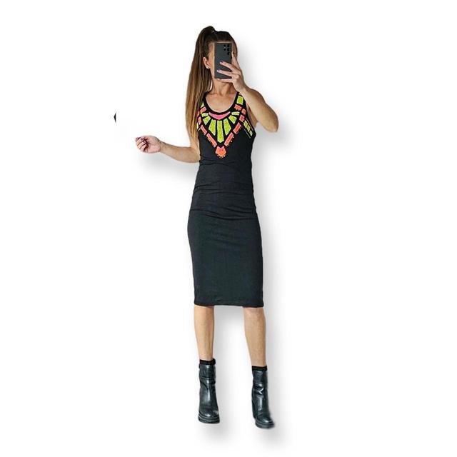 Jane Norman Women's Bodycon Dress - Black/Multi - 12 on Productcaster.