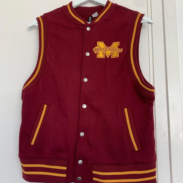 H&M Men's Varsity Jacket - Burgundy - XS on Productcaster.