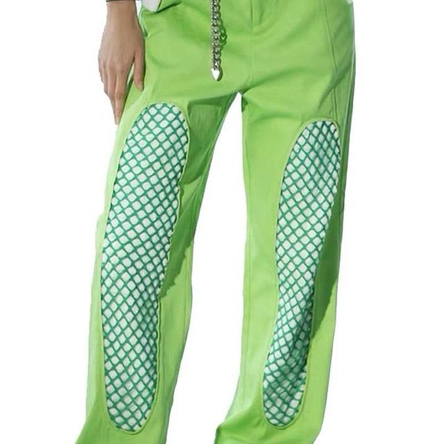 Designer Women's Embellished Trousers - Green - L on Productcaster.