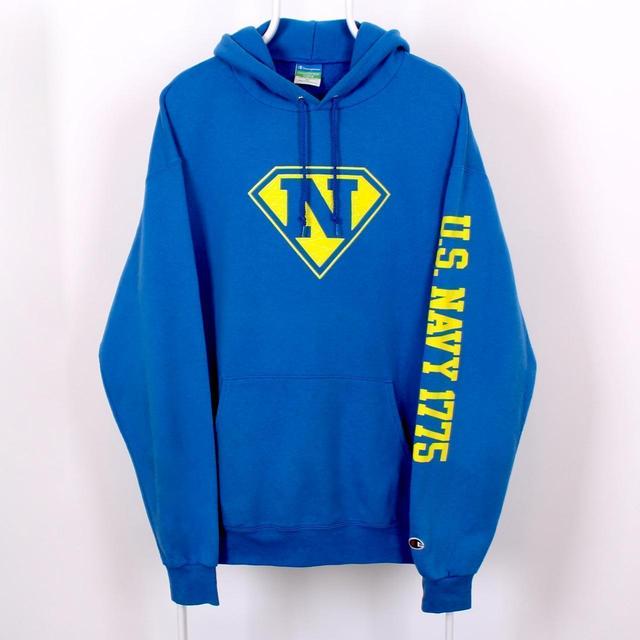 Champion Men's Hoodie - Blue - XL on Productcaster.