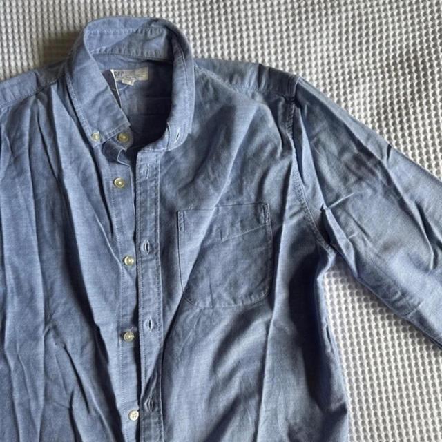 Gap Men's Shirt - Blue/Grey - S on Productcaster.