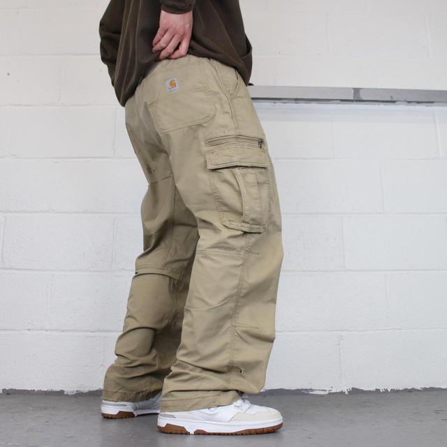 Carhartt Men's Straight leg Cargo Jeans - Tan/Cream - 40" on Productcaster.