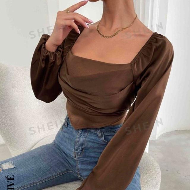 SHEIN Women's Crop top - Brown - M on Productcaster.