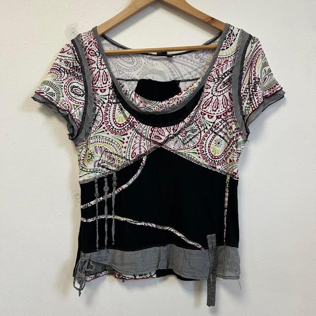 Vintage Women's T-shirt - Multi/Black - S on Productcaster.