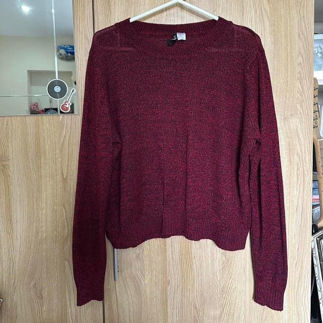 H&M Women's Jumper - Burgundy/Red - L on Productcaster.