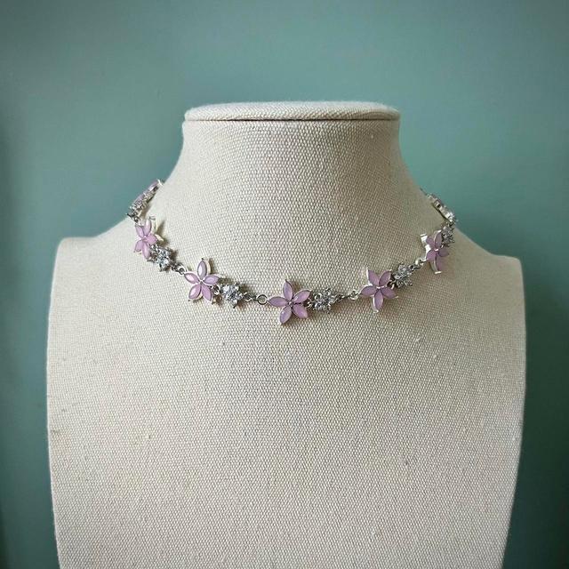 Handmade Women's Necklace - Silver/Pink on Productcaster.