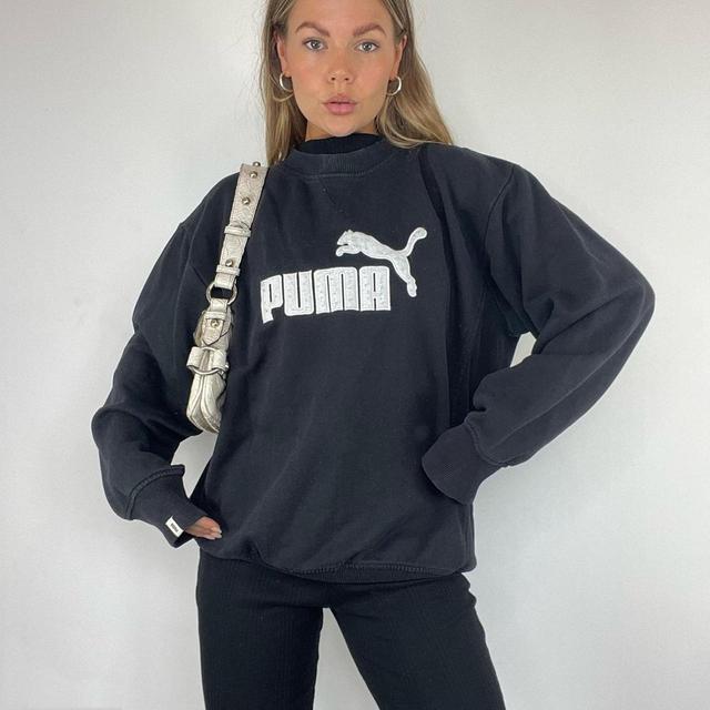 Puma Women's Sweatshirt - Black - M on Productcaster.