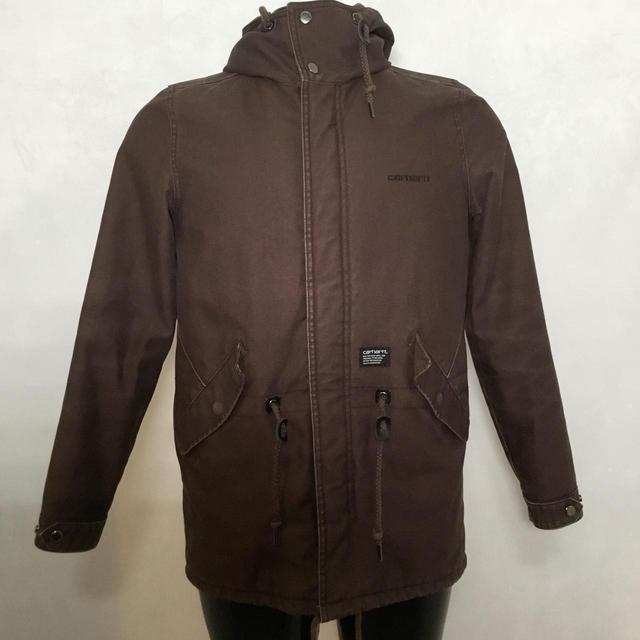 Carhartt Men's Parka - Burgundy - S on Productcaster.