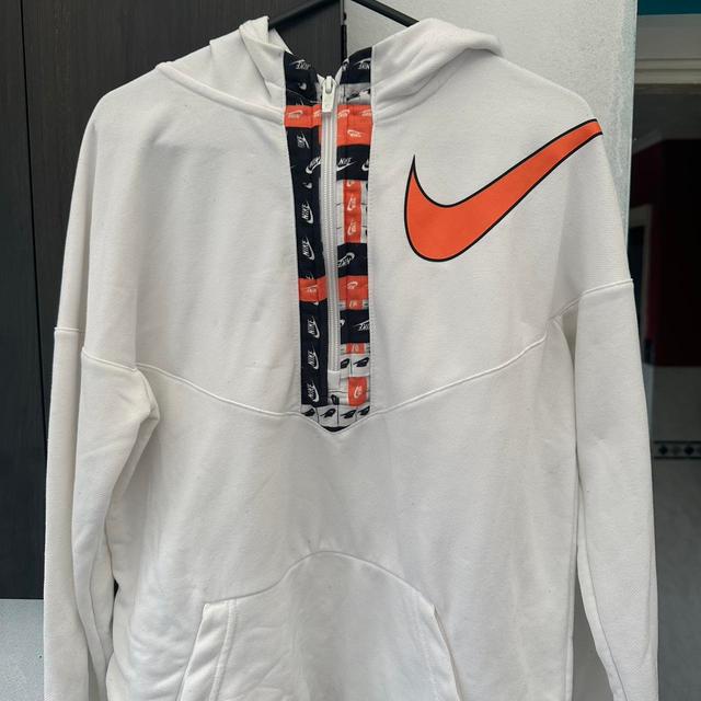 Nike Men's Hoodie - White/Orange - XL on Productcaster.