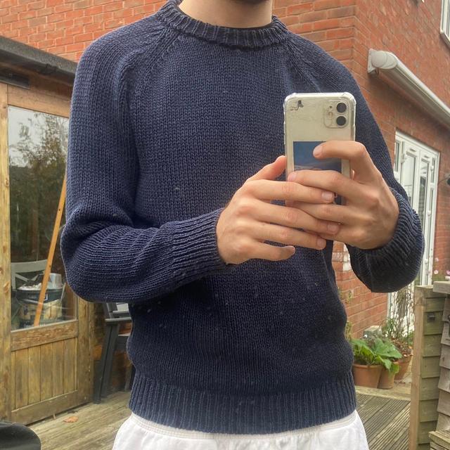 Vintage Men's Jumper - Navy - M on Productcaster.