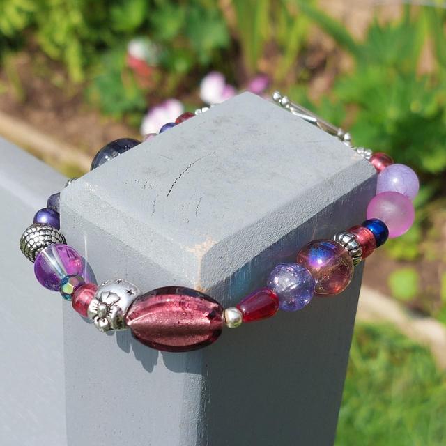 Handmade Women's Bracelet - Purple on Productcaster.