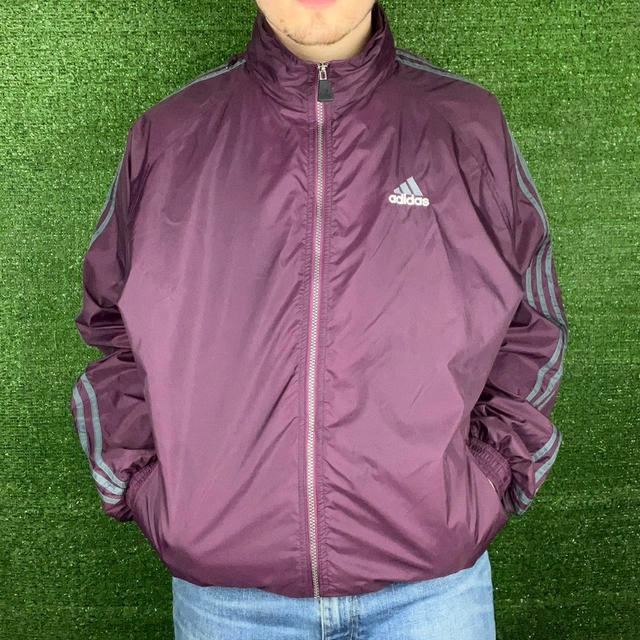 Adidas Men's Lightweight Jacket - Purple/Burgundy - XL on Productcaster.