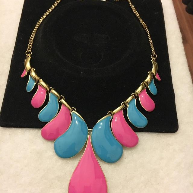 Handmade Women's Necklace - Blue/Pink on Productcaster.