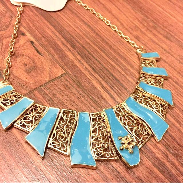 Handmade Women's Necklace - Blue on Productcaster.