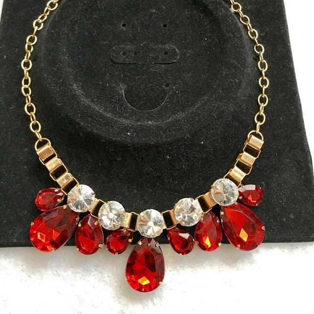 Women's Necklace - Red/Gold on Productcaster.