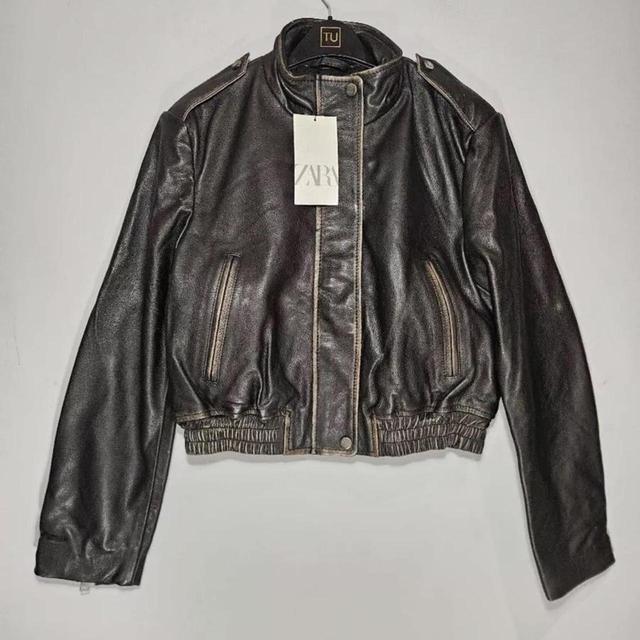 Zara Women's Bomber Jacket - Black/Brown - S on Productcaster.