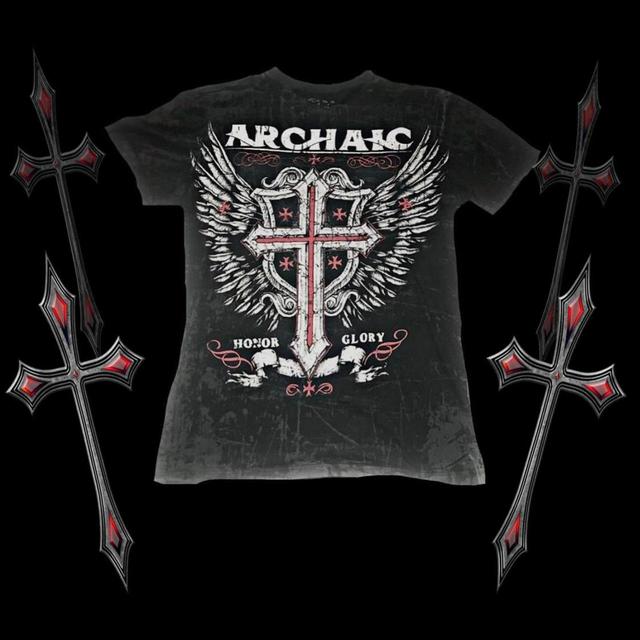 Affliction Men's T-shirt - Red - L on Productcaster.