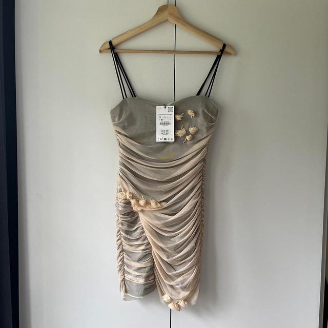 Zara Women's Party Dress - Cream/Multi - S on Productcaster.