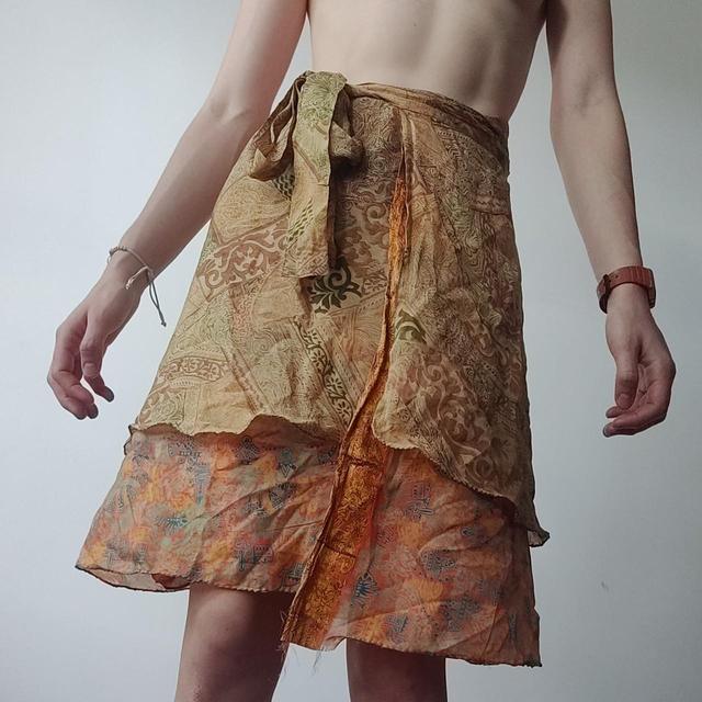 Handmade Women's Midi Skirt - Orange - M on Productcaster.