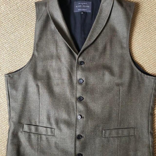 River Island Men's Waistcoat - Khaki - XL on Productcaster.