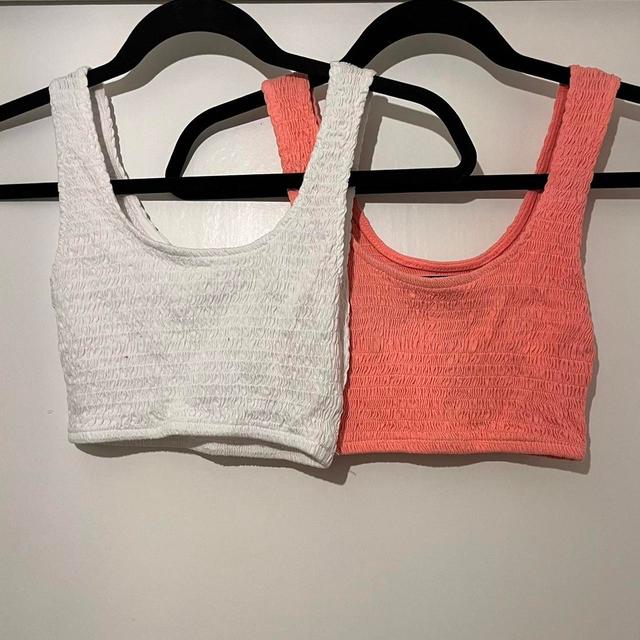 Bershka Women's Crop top - Pink/White - XS on Productcaster.