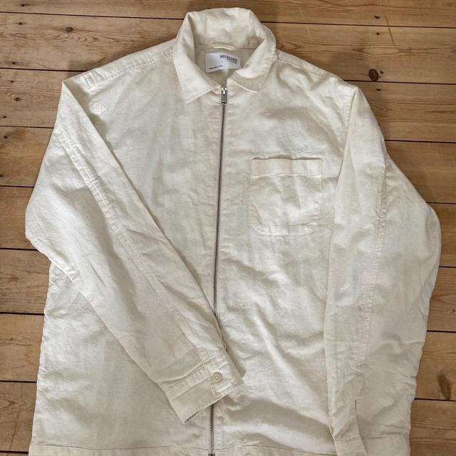 Selected Homme Men's Bomber Jacket - Cream/White - XL on Productcaster.