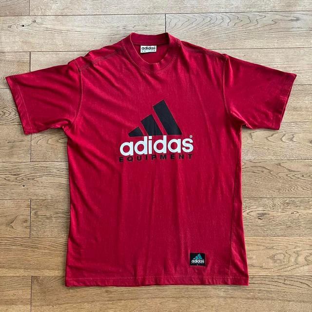 Adidas Men's T-shirt - Red - L on Productcaster.