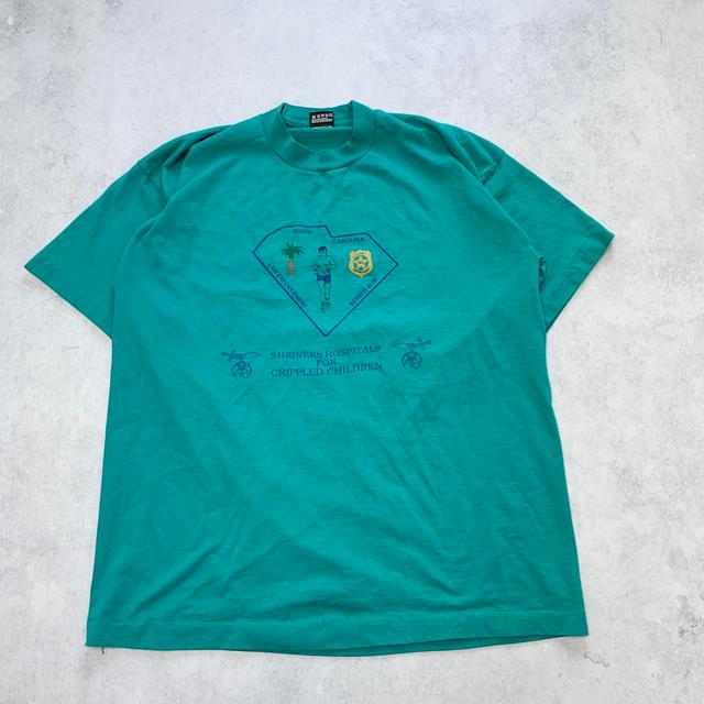 Fruit of the Loom Men's T-shirt - Blue/Green - L on Productcaster.