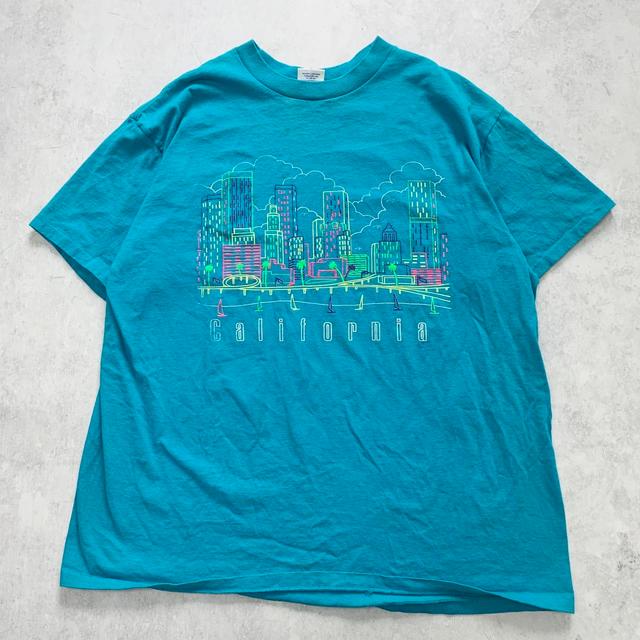 Vintage Men's T-shirt - Blue - XL on Productcaster.