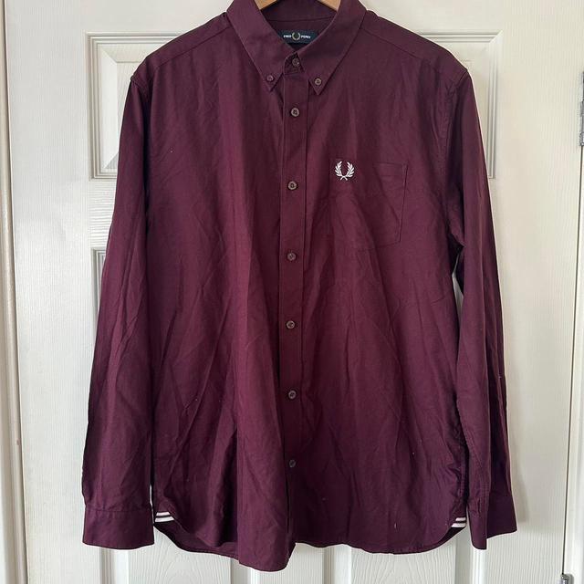 Fred Perry Men's Shirt - Burgundy - L on Productcaster.