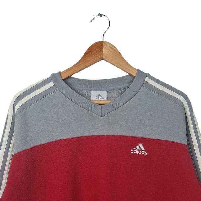 Adidas Men's Sweatshirt - Grey/Red - XL on Productcaster.