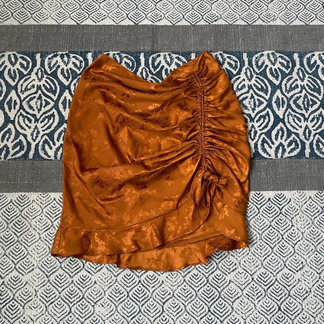 PrettyLittleThing Women's Going out Skirt - Orange/Gold - UK 12 on Productcaster.