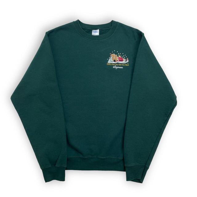 Vintage Men's Sweatshirt - Green - S on Productcaster.