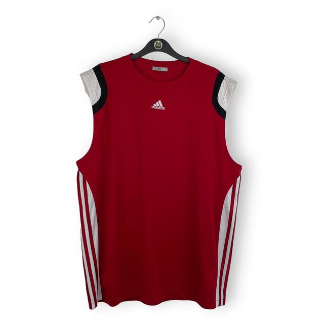 Adidas Men's Vest - Red/White - L on Productcaster.