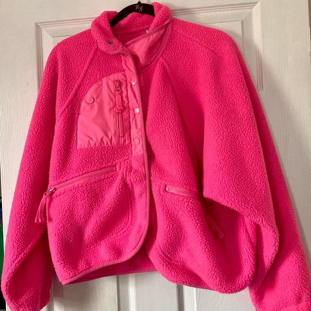 Free People Women's Fleece Jacket - Pink - S on Productcaster.