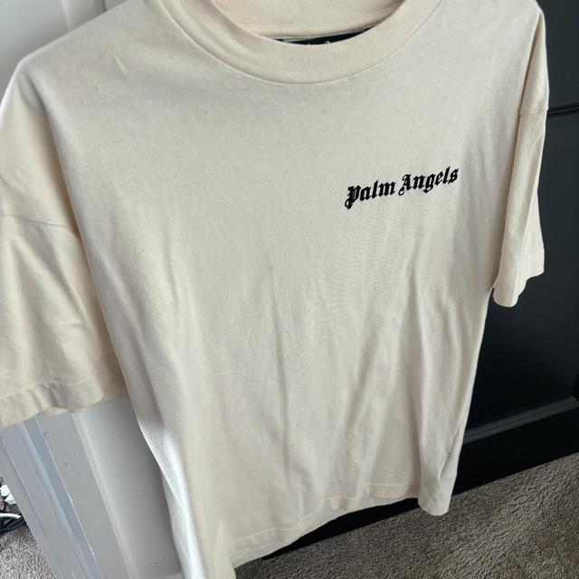 Palm Angels Men's T-shirt - Cream/White - M on Productcaster.