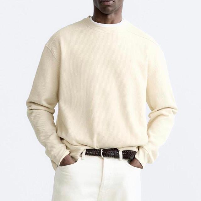 Zara Men's Sweatshirt - Cream - M on Productcaster.