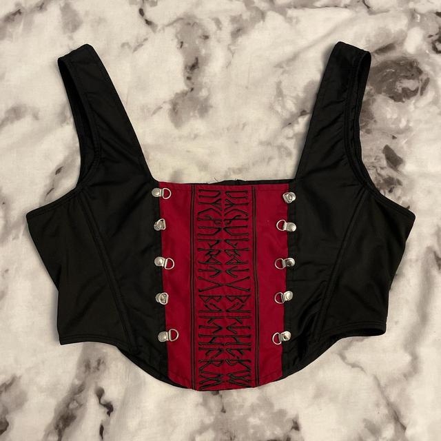 Disturbia Women's Crop top - Black/Burgundy - 12 on Productcaster.