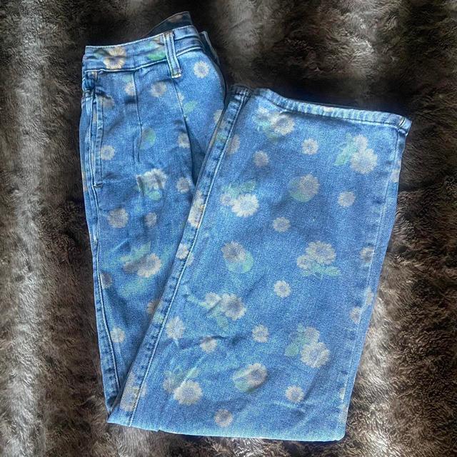 Women's High waisted Bleached Jeans - Blue/Multi - M on Productcaster.