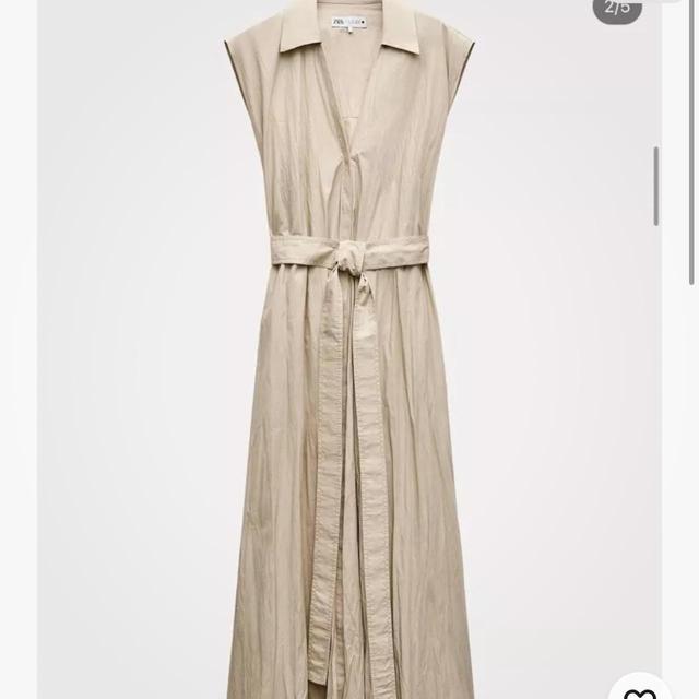 Zara Women's Dress - Cream/Tan - L on Productcaster.