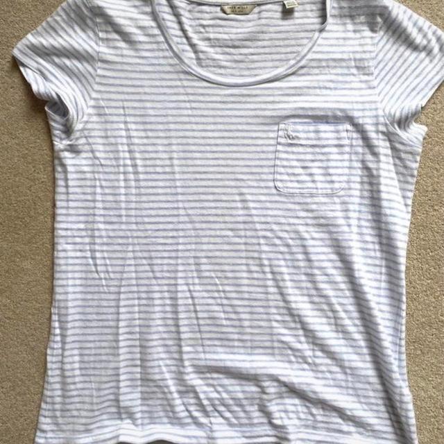 Jack Wills Women's T-shirt - Blue/White - 8 on Productcaster.