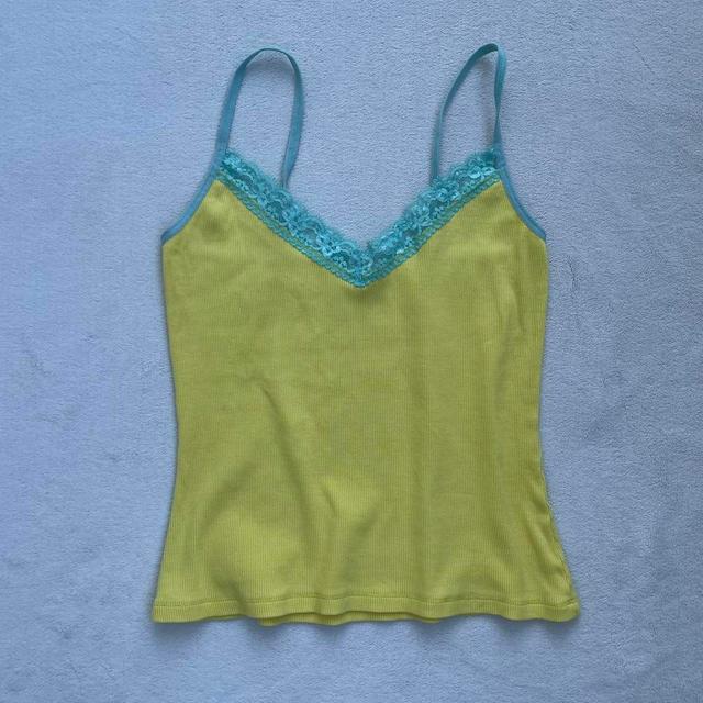 Vintage Women's Vest - Yellow/Blue - 8 on Productcaster.