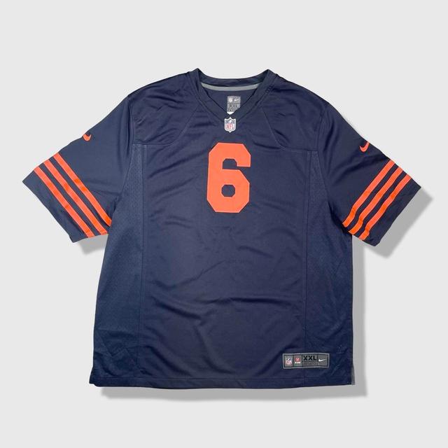 NFL Men's T-shirt - Navy/Orange - XXL on Productcaster.