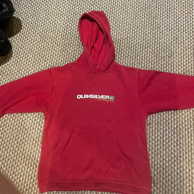 Quiksilver Men's Hoodie - Red/White - XS on Productcaster.